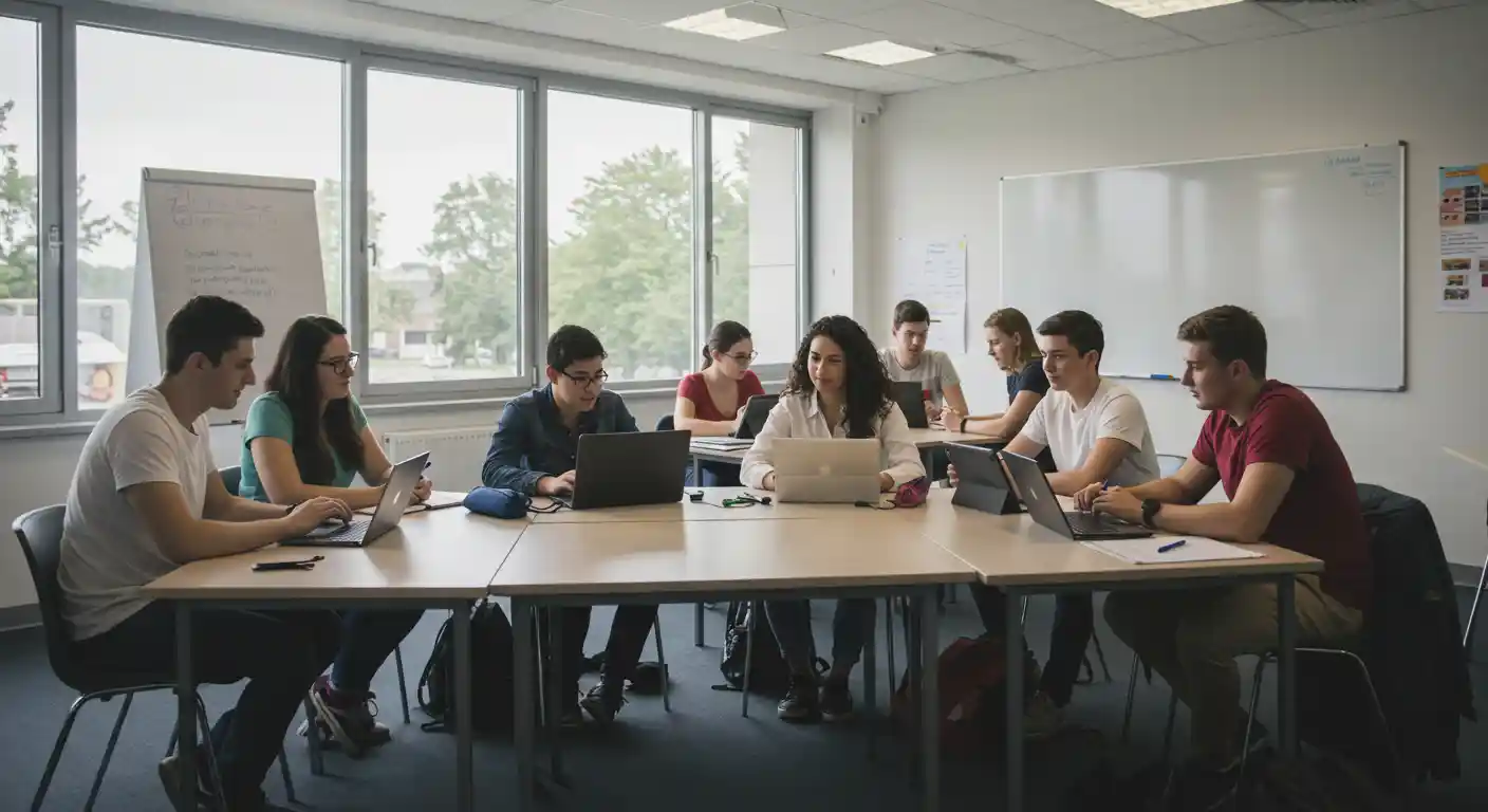 Korgün ERP eğitim videosu izleyen bir çalışan